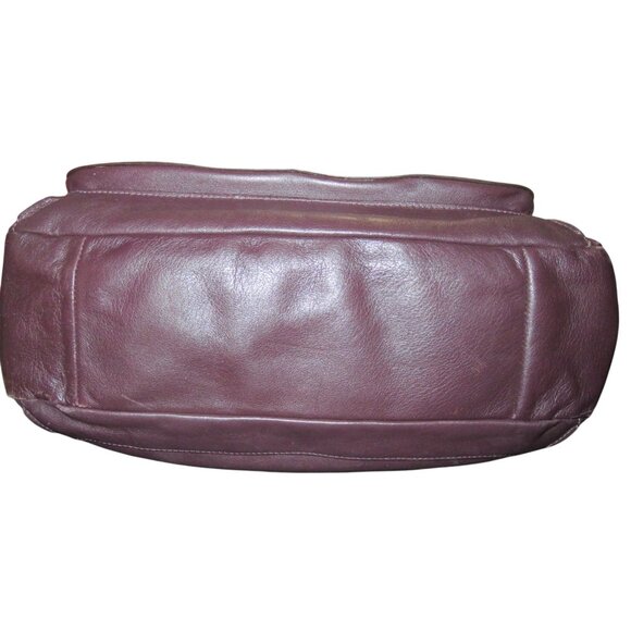 Coach 2011 Kristin Spectator Ostrich Embossed Mixed Leather Flap Purple Bag - Picture 9 of 15